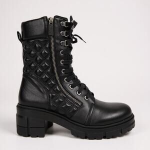 Unity in Diversity Boots Dream of Me Womens 7.5 EU38 Quilted Black‎ Leather Zip
